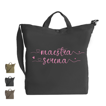 Maestra name - Borsa da Donna in Tela - personalizzata con nome