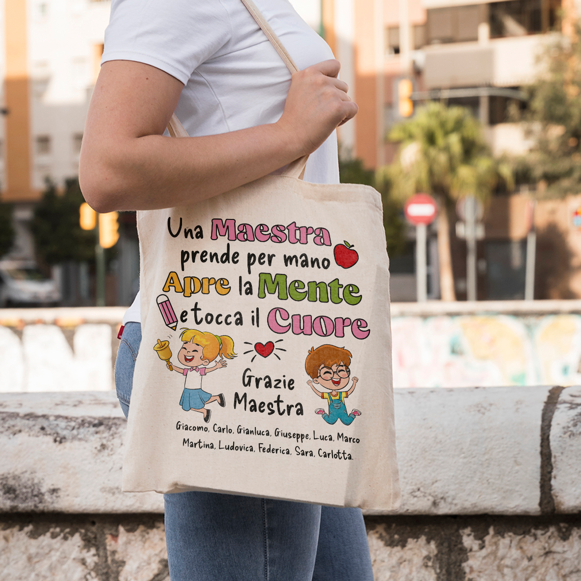 Una maestra tocca il cuore - Shopper In Cotone