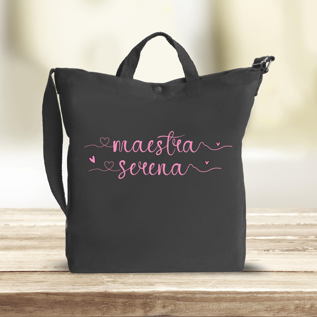 Maestra name - Borsa da Donna in Tela - personalizzata con nome