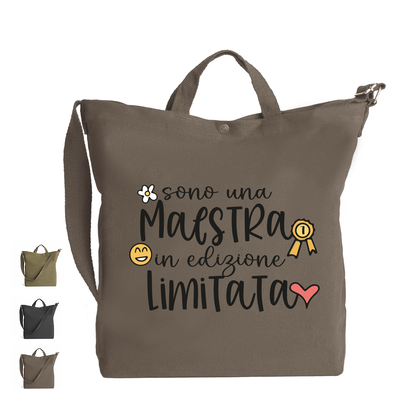 Maestra in edizione limitata - Borsa da Donna in Tela - personalizzata con nome