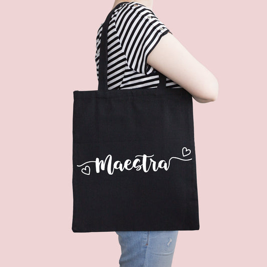 Maestra - Shopper In Cotone con chiusura zip