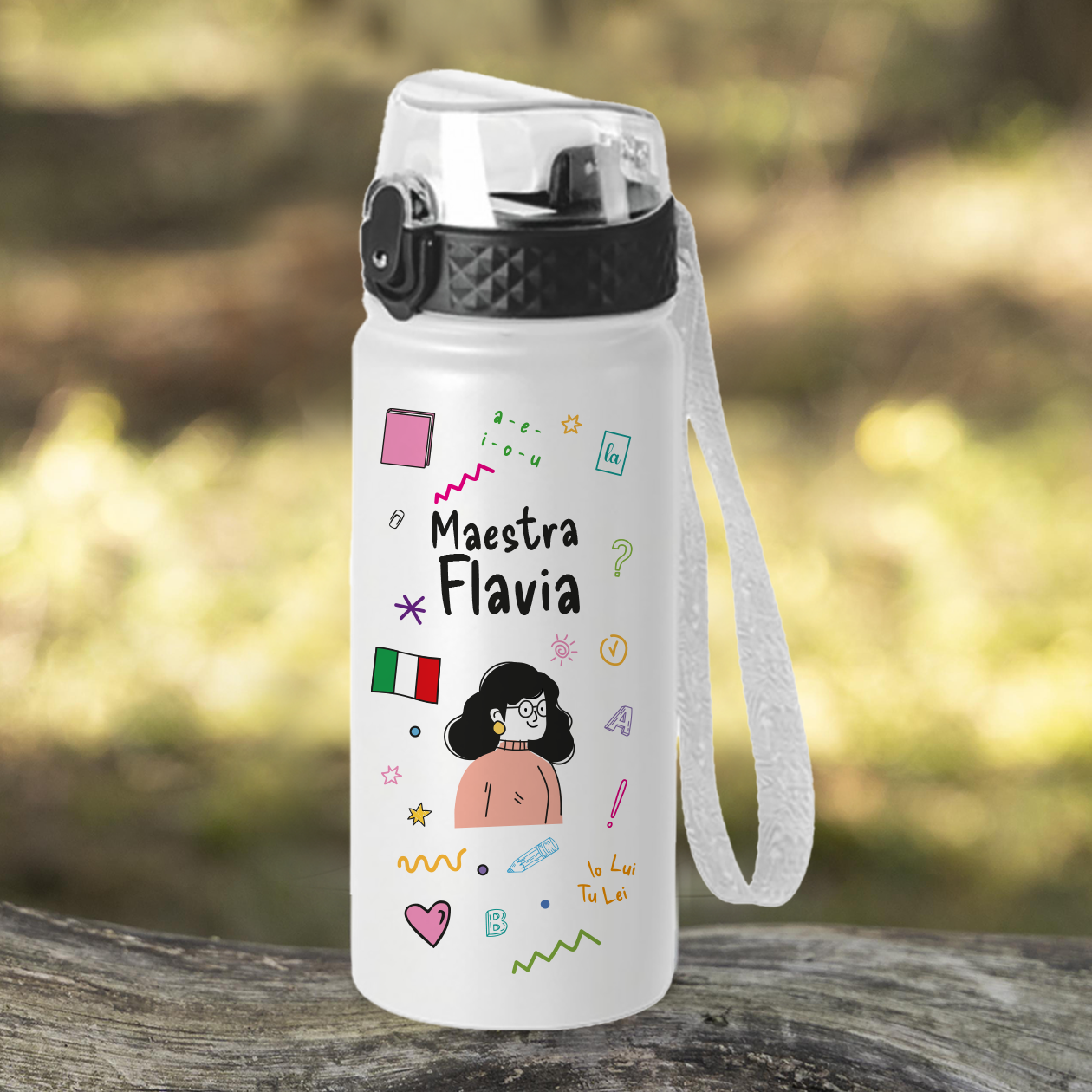 Art Maestra - Borraccia termica da 550 ml - personalizzata con nome
