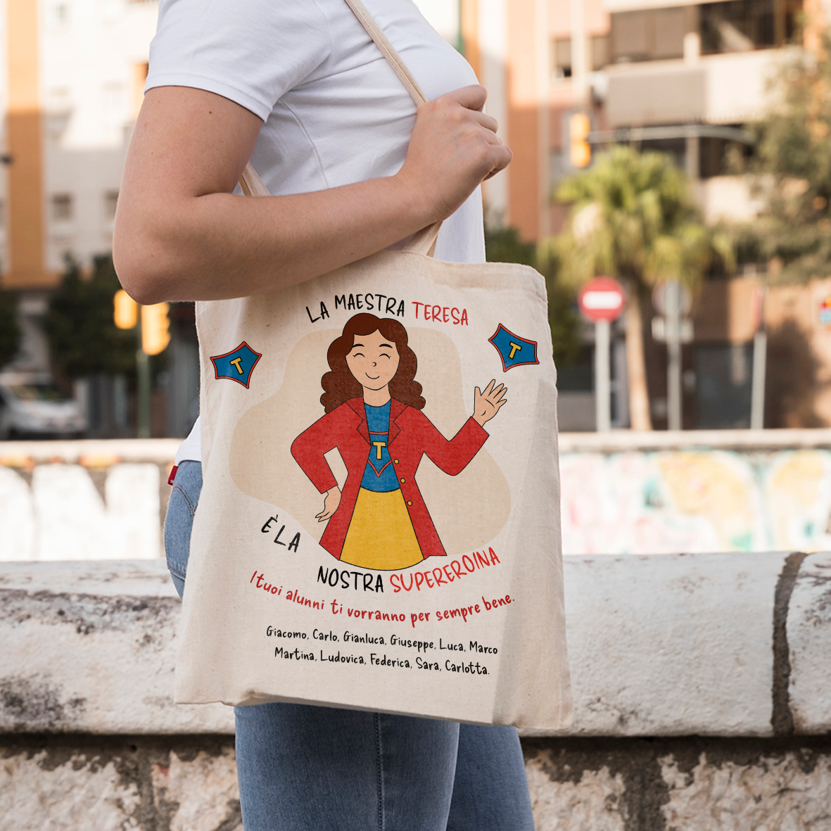 La Maestra è la nostra supereroina - Shopper In Cotone