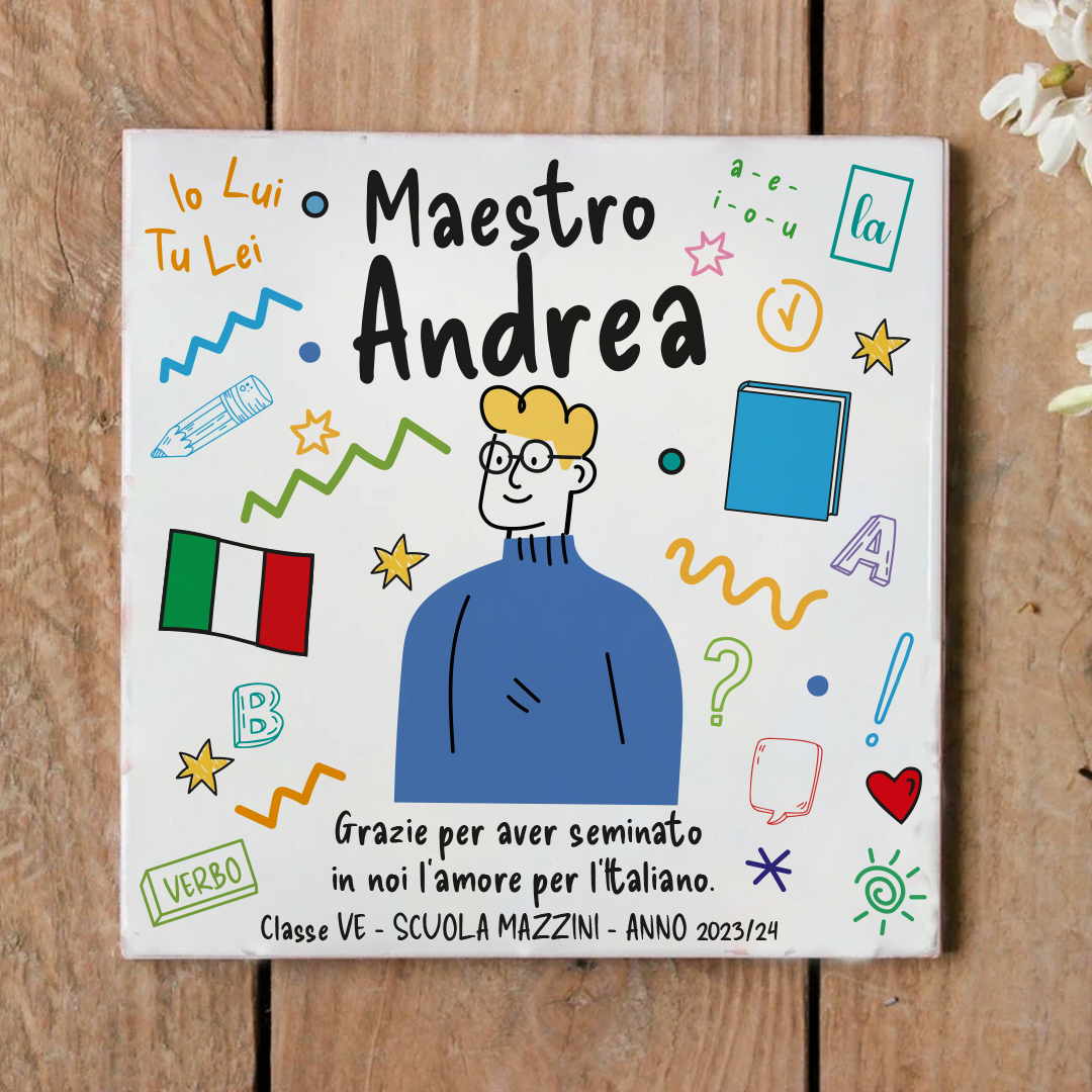 Sei grande Maestro - Mattonella in Ceramica - personalizzata