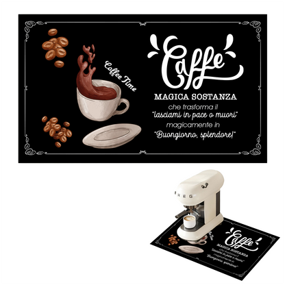 Caffè magica sostanza - Tappetino per Macchina del caffè con Retro in Gomma Tappeto 30x40cm