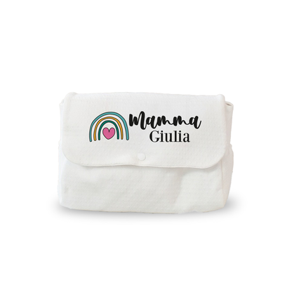 Mamma rainbow heart - Borsa Fasciatoio per Neonato - personalizzata con nome