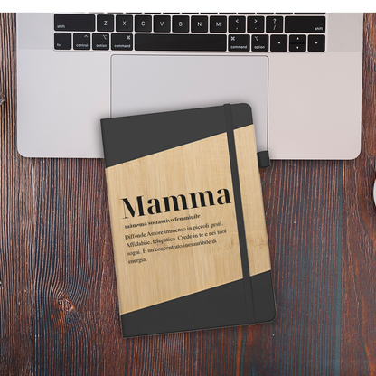 Mamma diffonde amore immenso - Block Notes in PU a righe