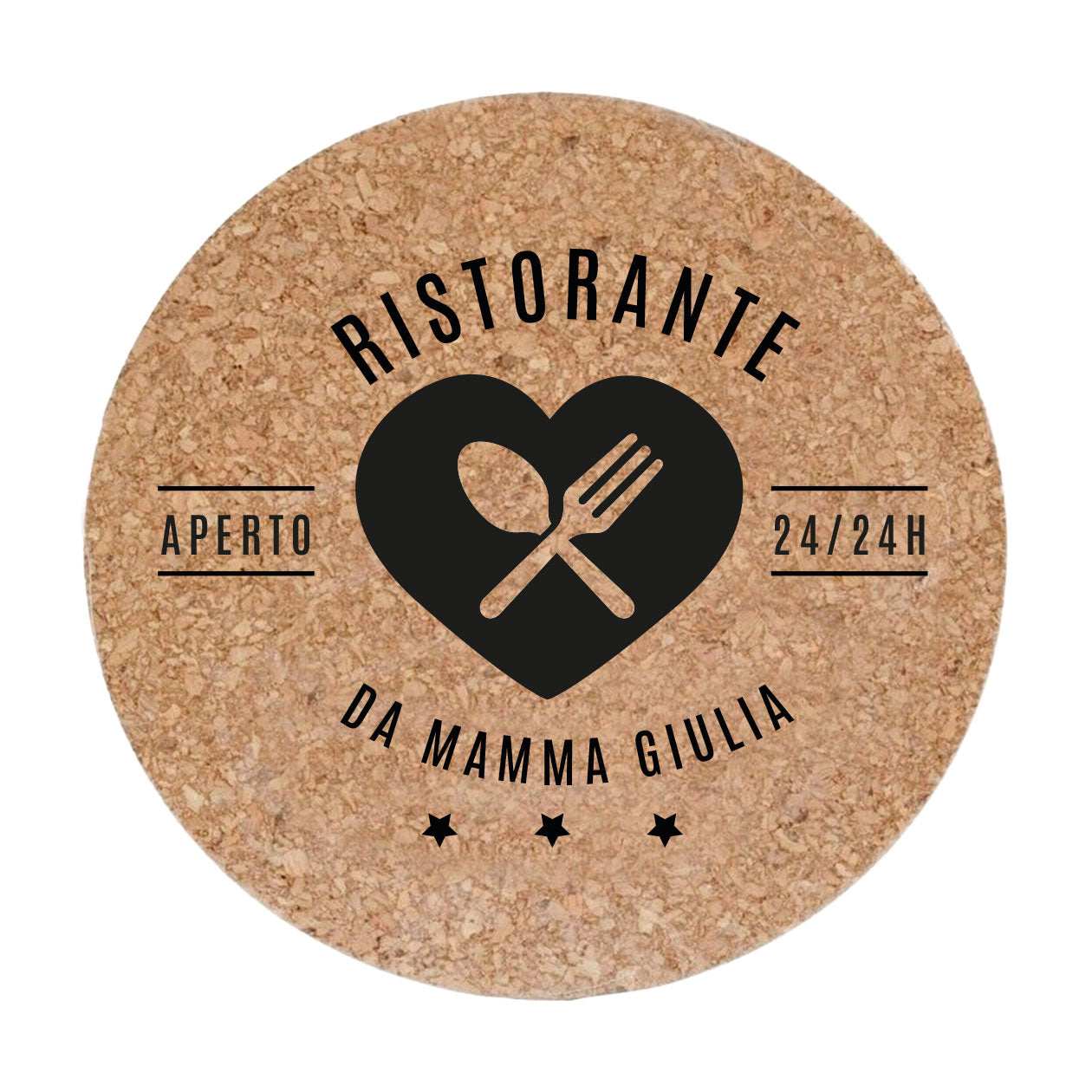 Che fatica la vita da mamma - Set da 3 pezzi Sottopentola in sughero naturale 19cm