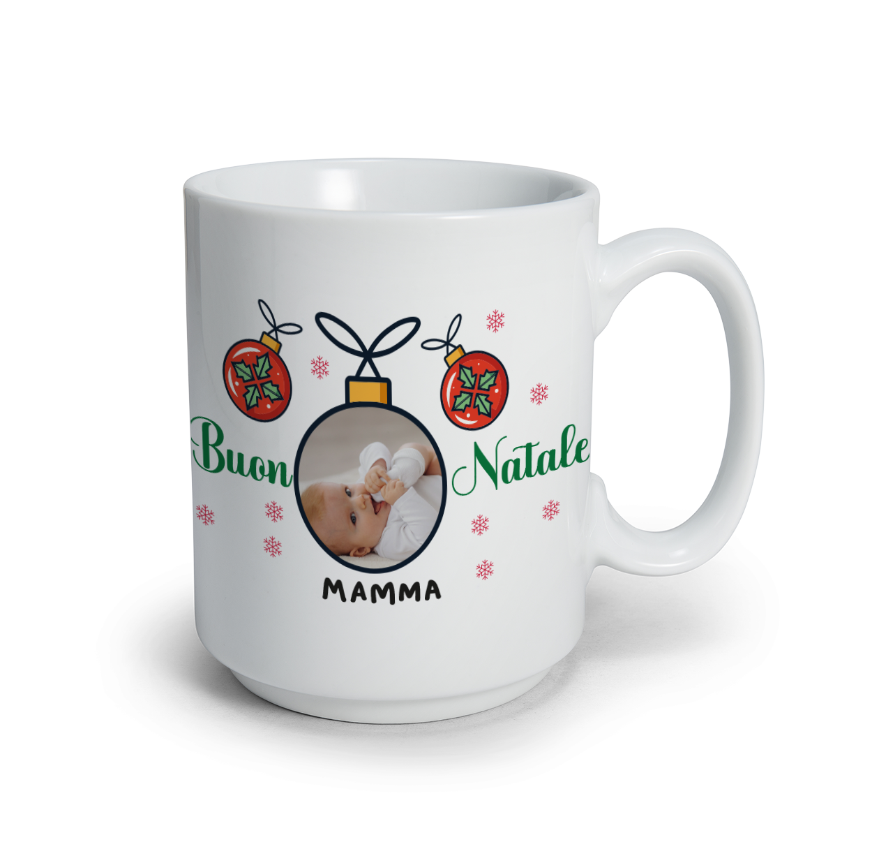 Buon Natale Mamma - Tazza mug - idea regalo Natale - personalizzata con foto