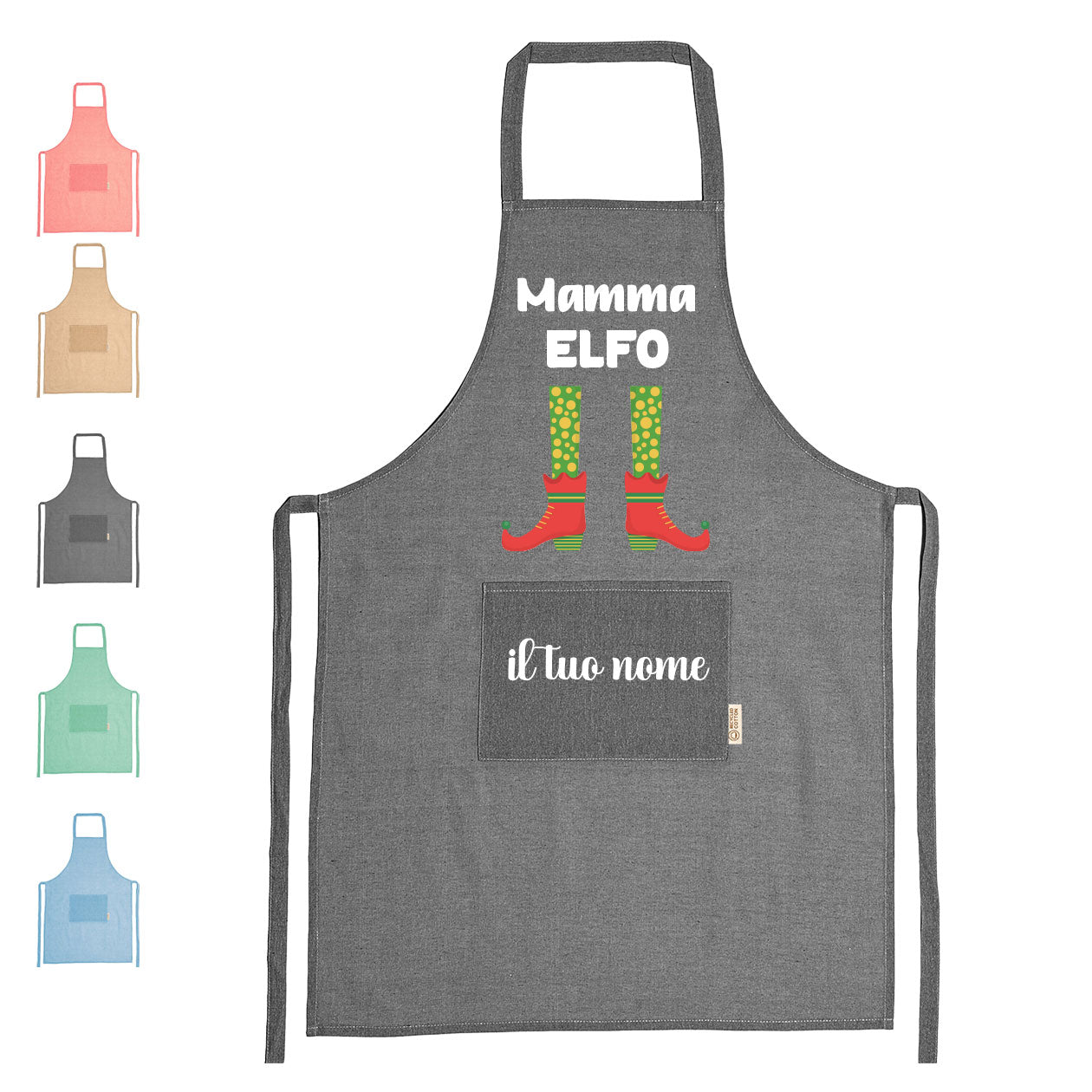Mamma Elfo - Grembiule da Cucina Natalizio - personalizzato con nome