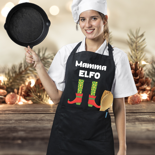 Mamma elfo - Grembiule da Cucina Natalizio