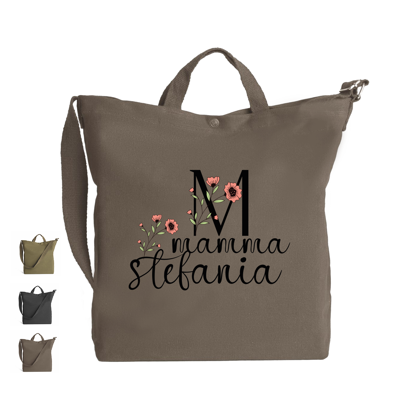 Mamma Elegant - Borsa da Donna in Tela - personalizzata con nome