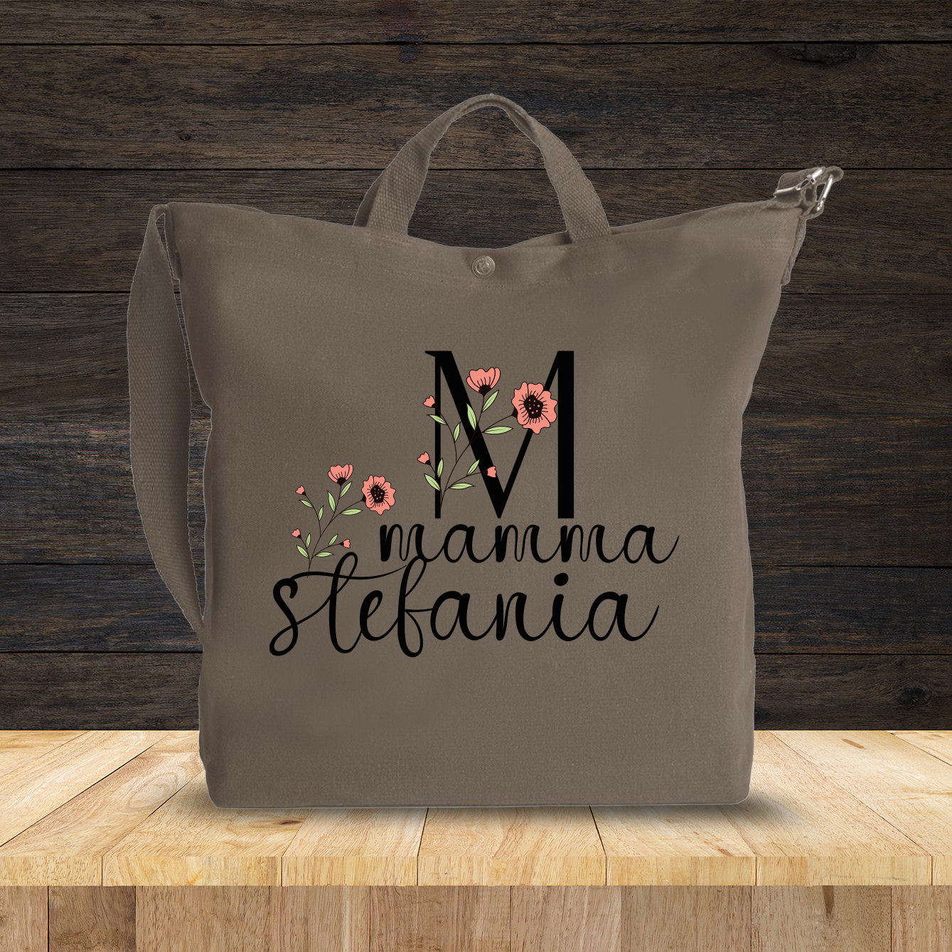 Mamma Elegant - Borsa da Donna in Tela - personalizzata con nome