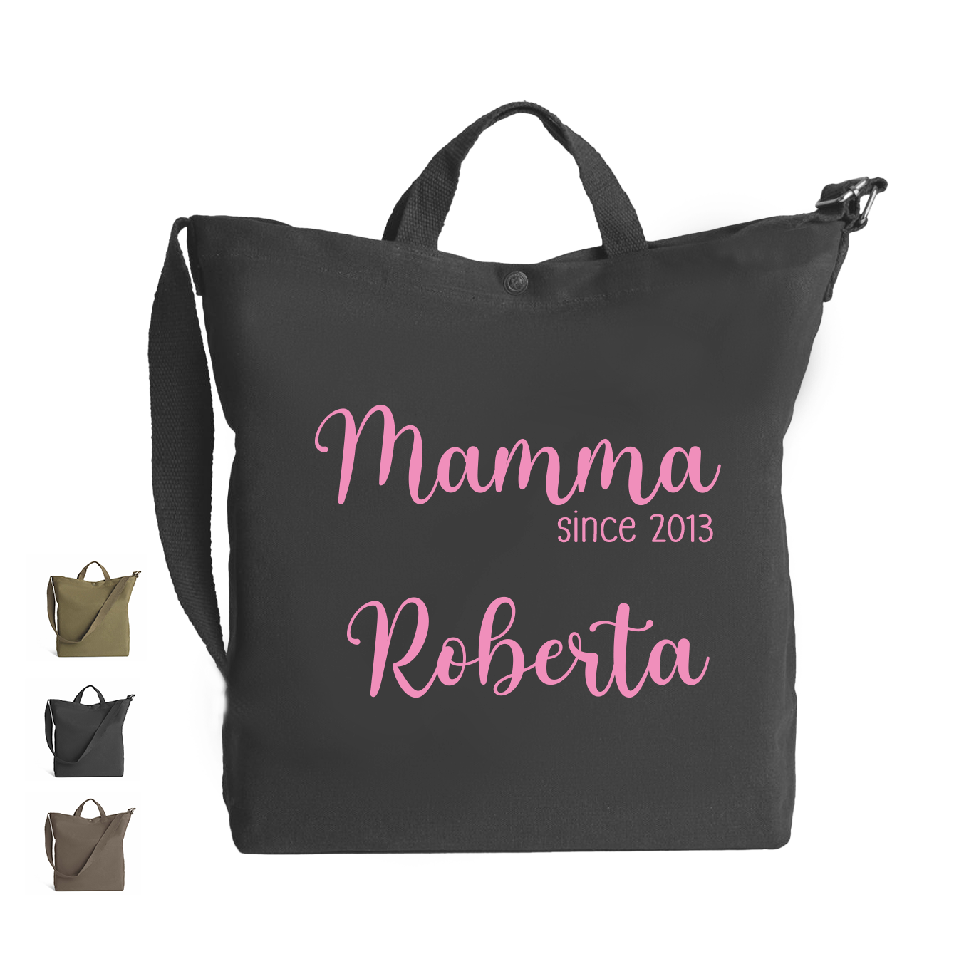 Mamma Since - Borsa da Donna in Tela - personalizzata con nome e data