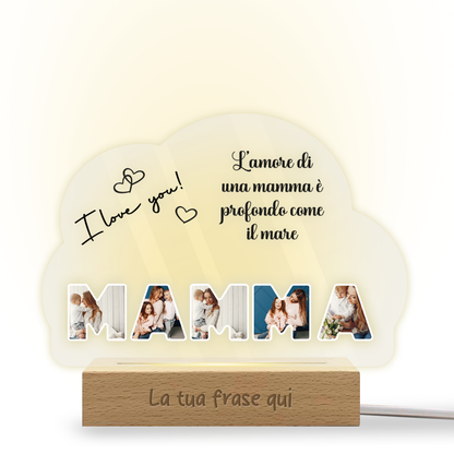 I love you - Lampada - Plexiglass personalizzata con foto e frase