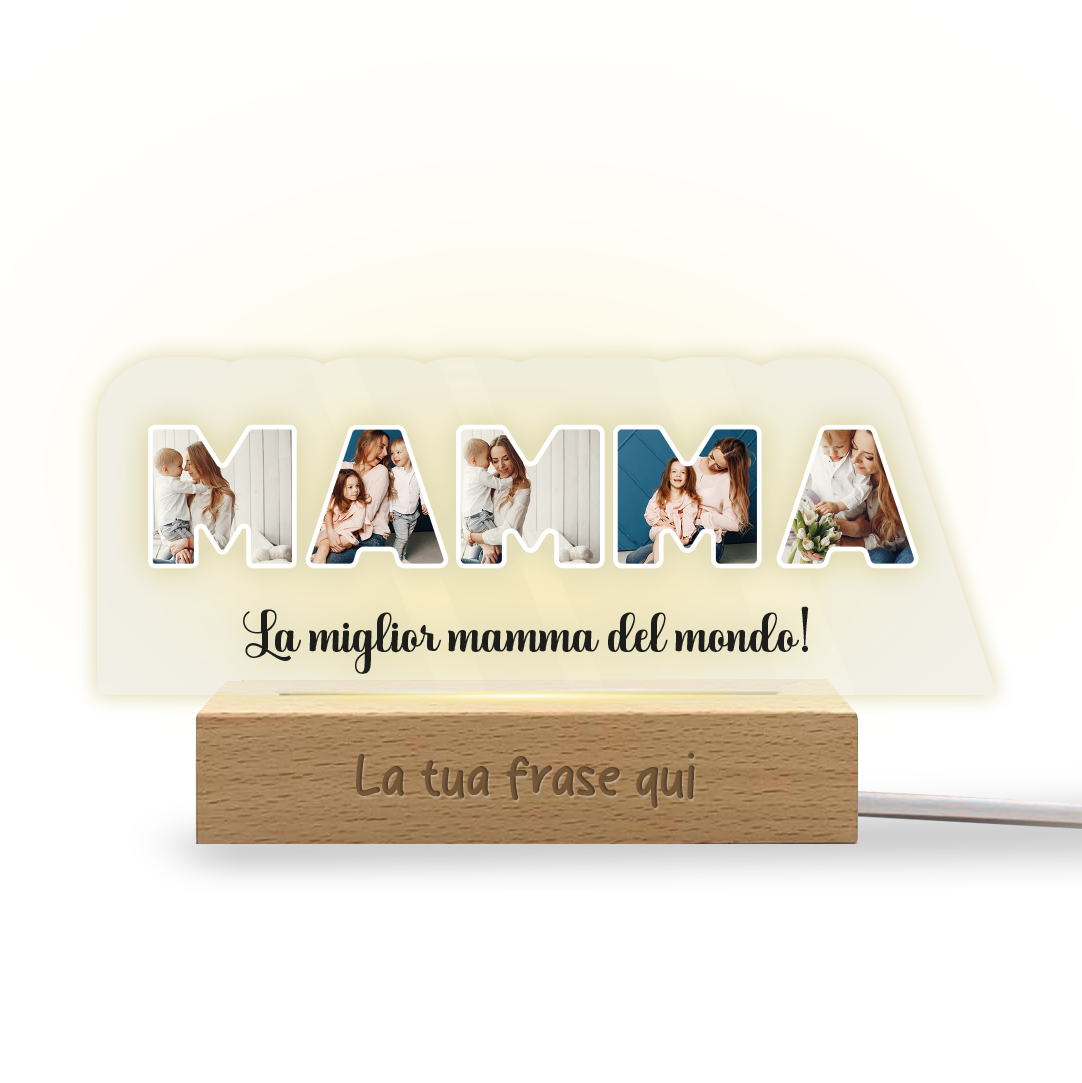 The best mom - Lampada - Plexiglass personalizzata con foto e frase