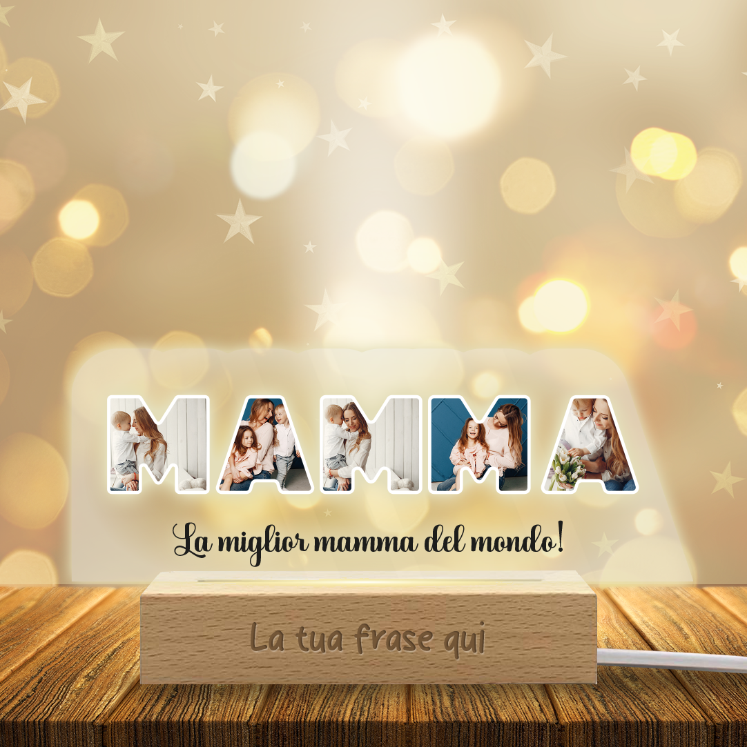 The best mom - Lampada - Plexiglass personalizzata con foto e frase