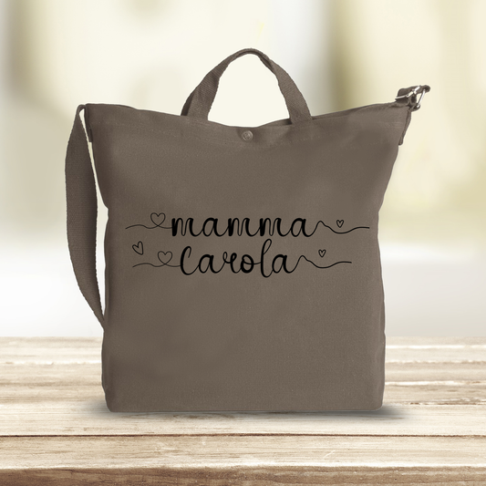 Mamma Name - Borsa da Donna in Tela - personalizzata con nome