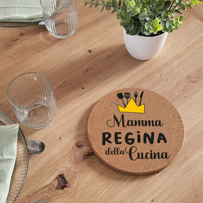 La cucina di mamma è toop - Set da 3 pezzi Sottopentola in sughero naturale 19cm