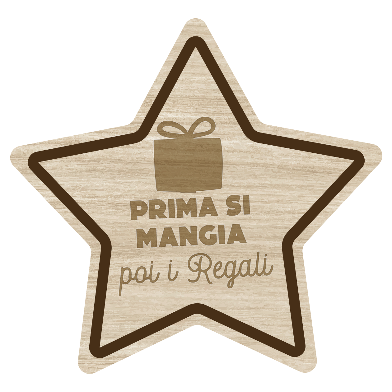 Prima si mangia dopo i regali - Set 3 pezzi Sottobicchiere in Legno