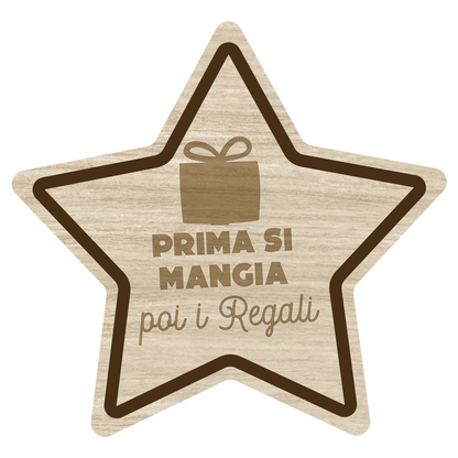 Prima si mangia dopo i regali - Set 3 pezzi Sottobicchiere in Legno