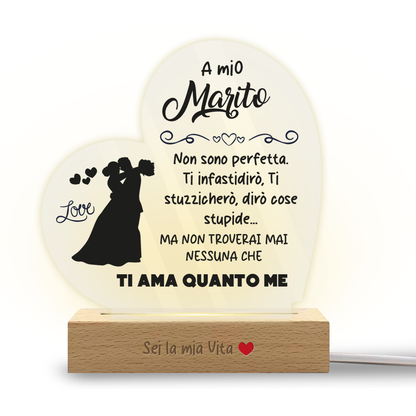 A mio marito - Lampada - Plexiglass personalizzata con frase