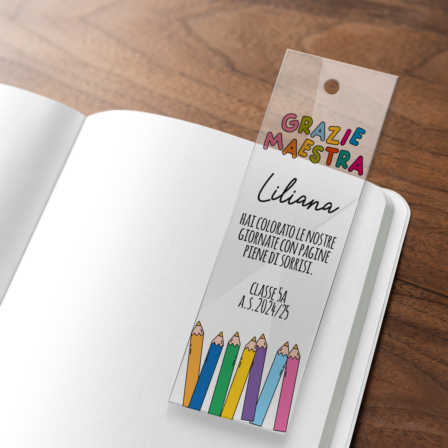 Maestra hai colorato le nostre giornate - Segnalibro personalizzato