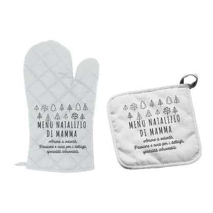 Menù natalizio di mamma - Set da Cucina Guanto e Presina