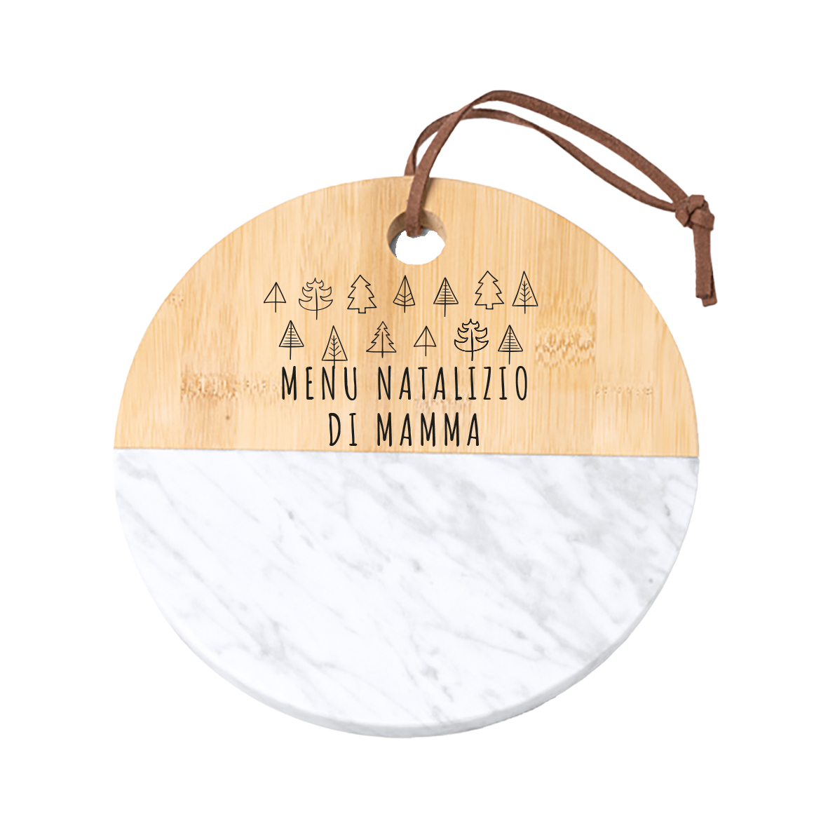 Menu natalizio di mamma - Tagliere in marmo e bamboo naturale
