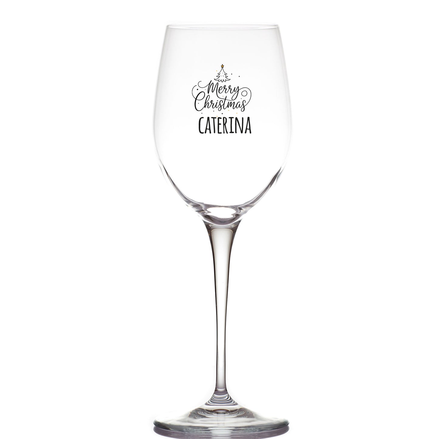 Merry Christmas - Calice Bicchiere da Vino - personalizzato con nome