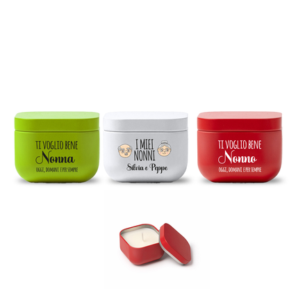 I miei nonni - Set di 3 Candele Profumate personalizzate con nomi