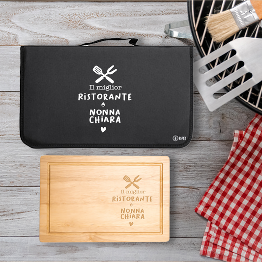 Il miglior ristorante è nonna - Set Barbecue - personalizzato con nome