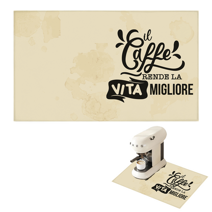 Il caffè rende la vita migliore - Tappetino per Macchina del caffè con Retro in Gomma Tappeto 30x40cm