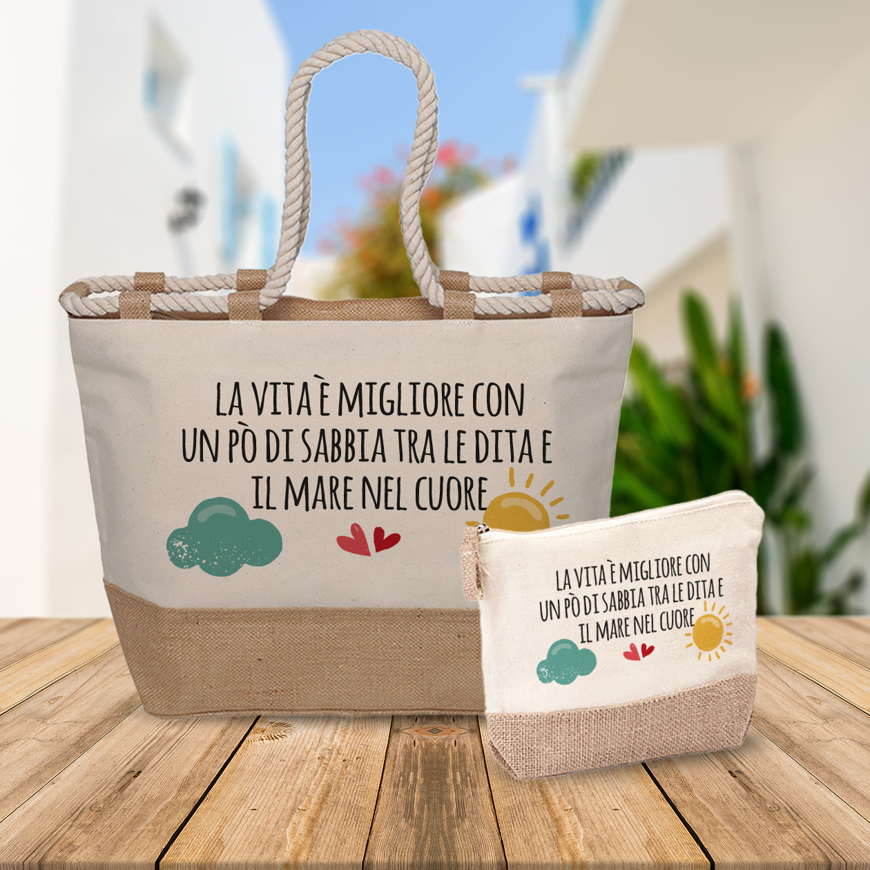 Il mare nel cuore - Combo: Borsa mare + Pochette