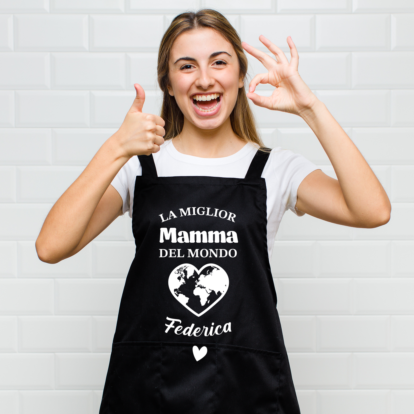 La miglior mamma del mondo - Grembiule da Cucina personalizzato con nome