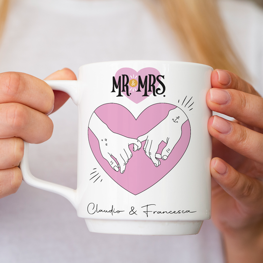 Mr e Mrs - Tazza mug - personalizzata con nomi