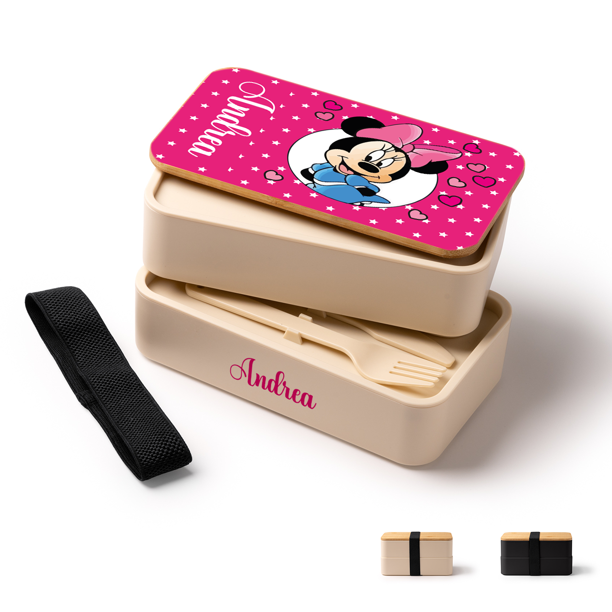 Girl Minni - Scatola per il pranzo - personalizzato con nome