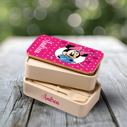 Girl Minni - Scatola per il pranzo - personalizzato con nome