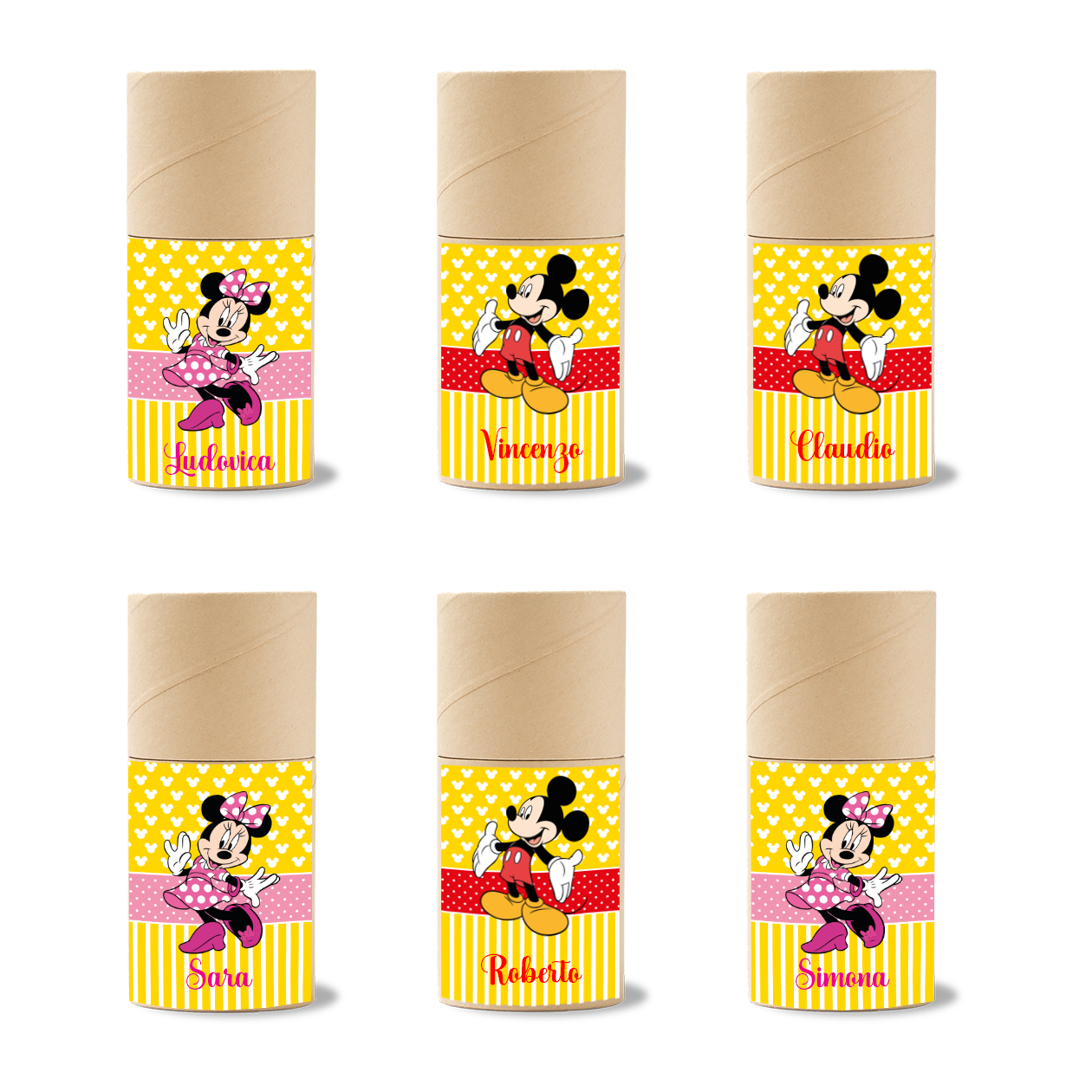 Boy &  Girl - Set 6 pezzi Da Disegno In Legno personalizzati con nomi