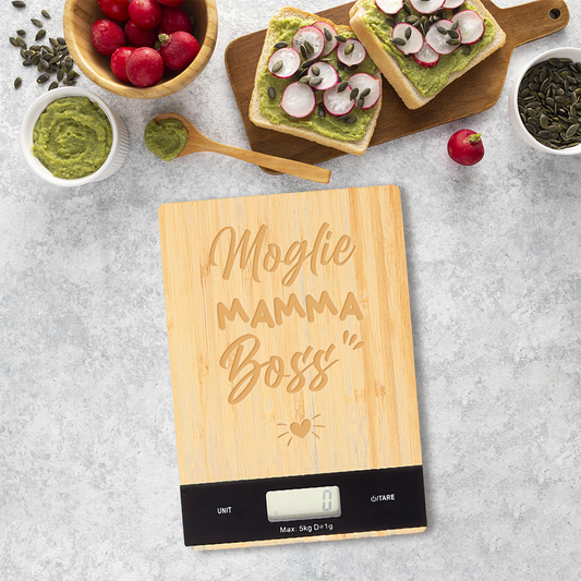 Moglie, mamma, boss - Bilancia Da Cucina Digitale con incisione