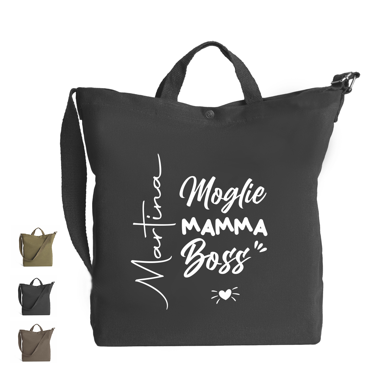 Moglie Mamma Boss - Borsa da Donna in Tela - personalizzata con nome