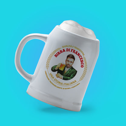 Qualità e tradizione - Caraffa in ceramica - personalizzata con nome e foto