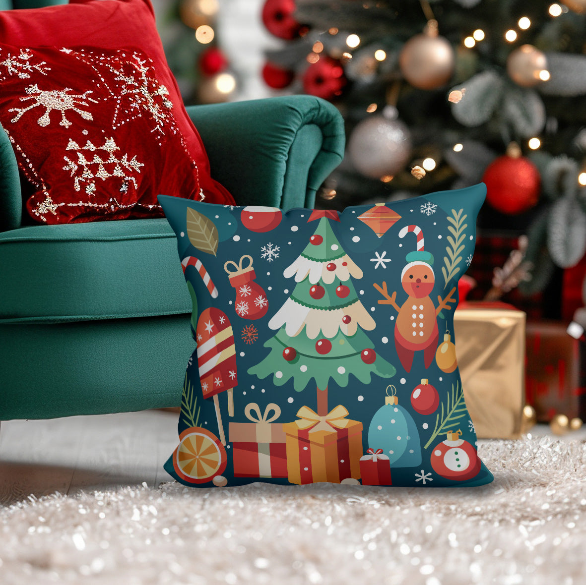 Christmas atmosphere - Cuscino Personalizzato - idea regalo Natale