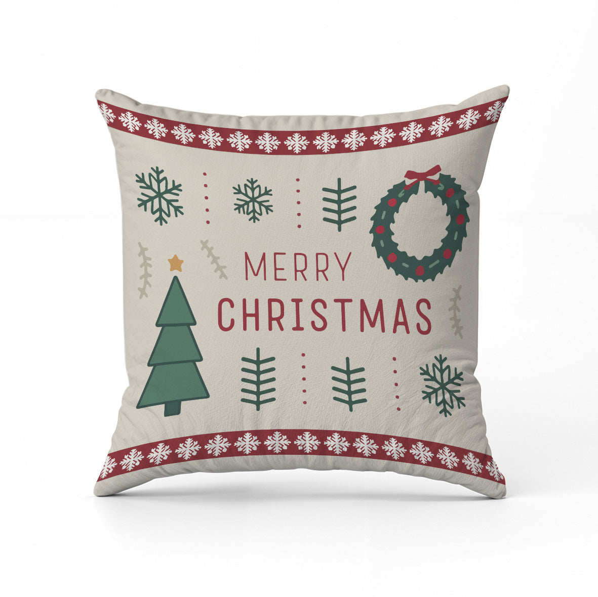 Merry Christmas green - Cuscino Personalizzato - idea regalo Natale