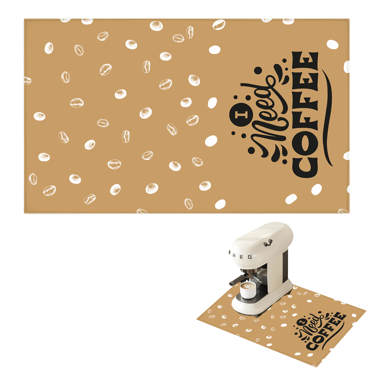 I need coffee - Tappetino per Macchina del caffè con Retro in Gomma Tappeto 30x40cm