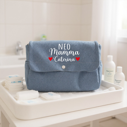 Neo mamma - Borsa Fasciatoio per Neonato - personalizzata con nome