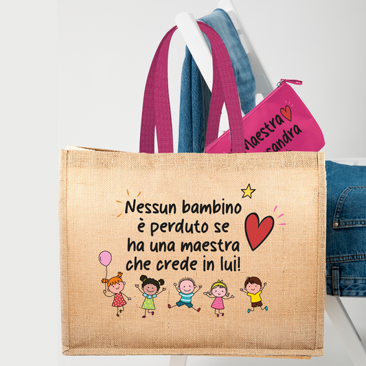 Maestra che crede in te - Borsa mare & Pochette - Combo