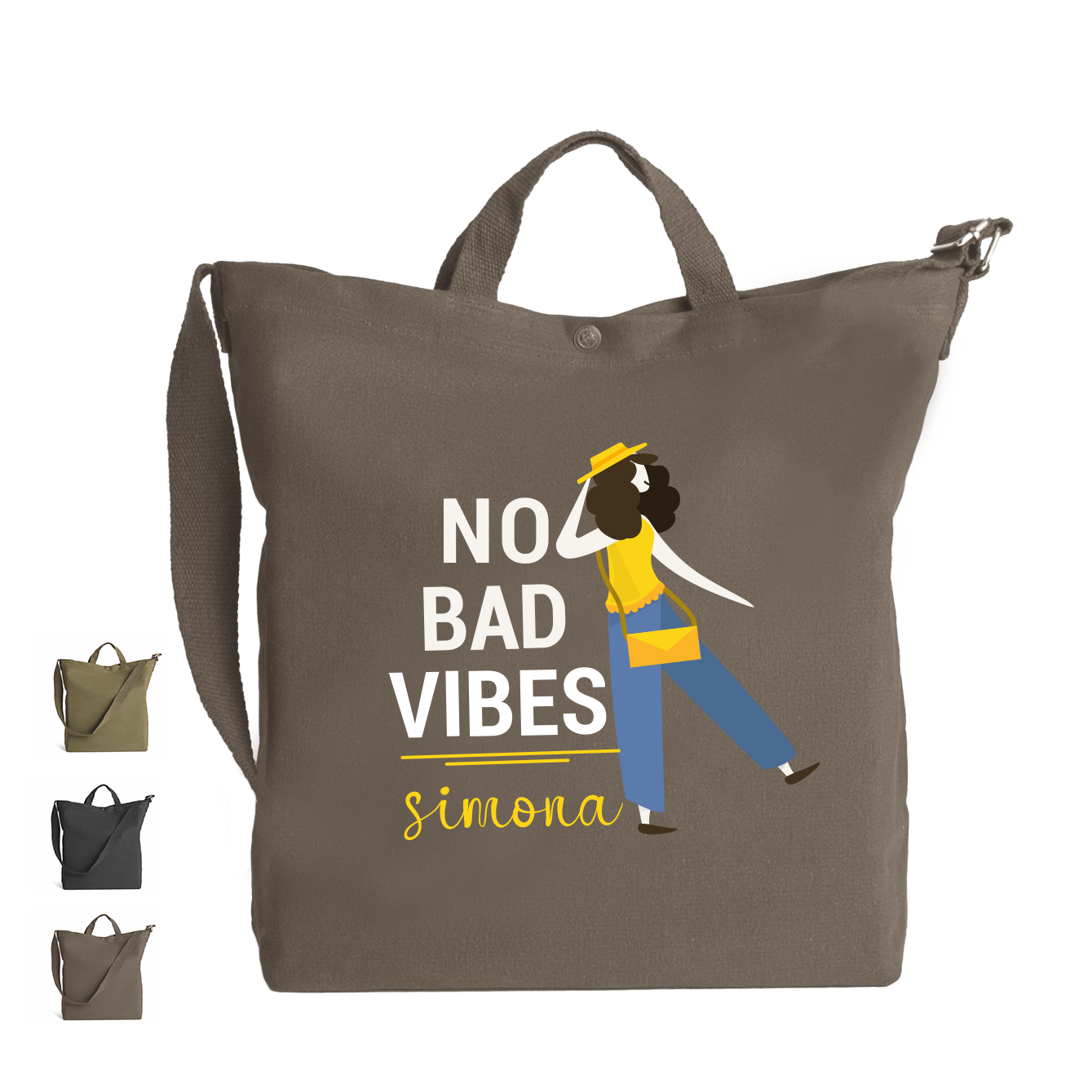 No bad vibes - Borsa da Donna in Tela - personalizzato con nome