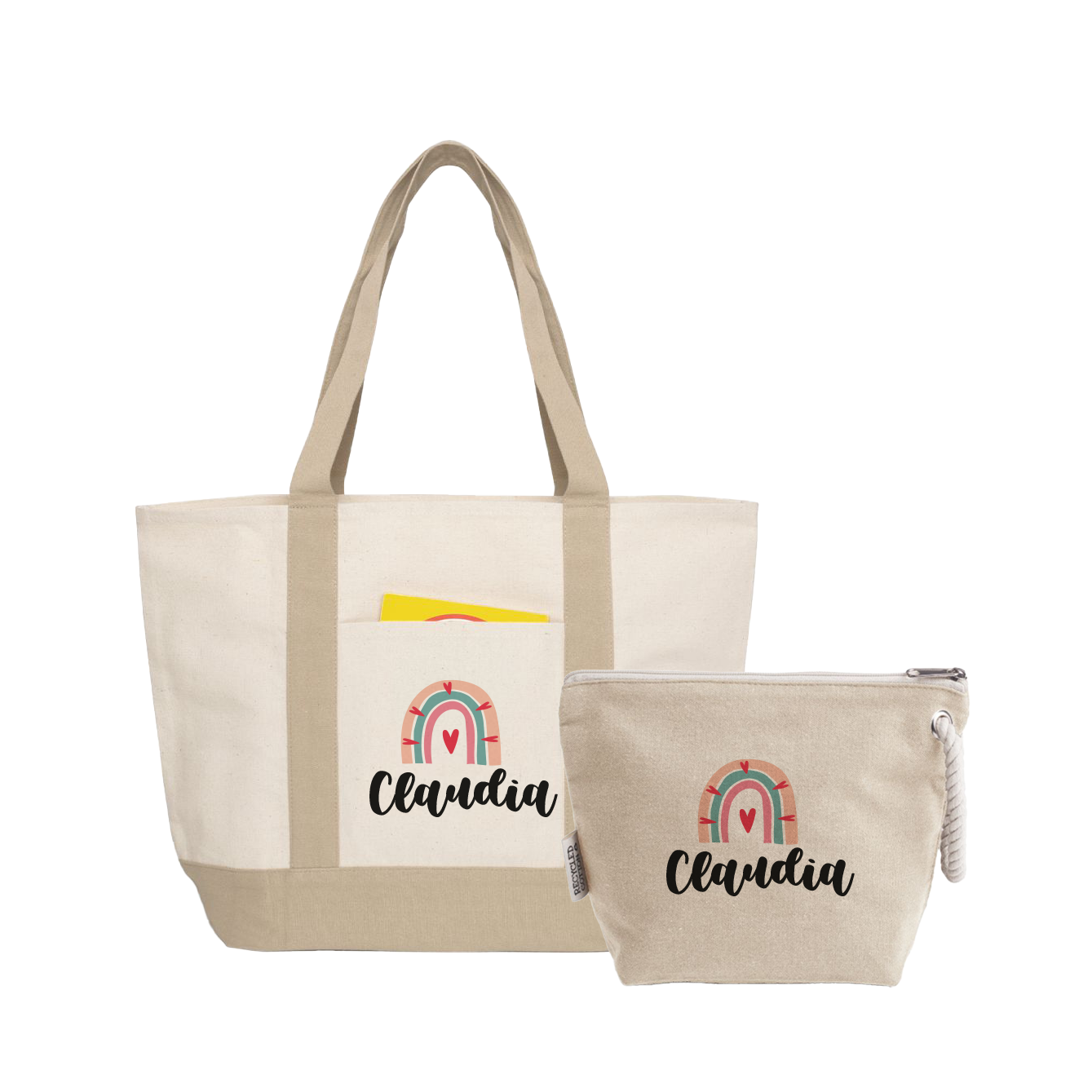 Name rainmbow - borsa mare & Pochette - Combo - personalizzata con nome