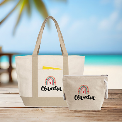 Name rainmbow - borsa mare & Pochette - Combo - personalizzata con nome